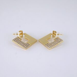 E1722 Womens Earrings  Aretes Dama  Zircon Stone  14K Real Color