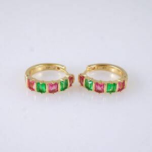 E1724 Womens Earrings  Aretes Dama  Zircon Stone Color  14K Real Color