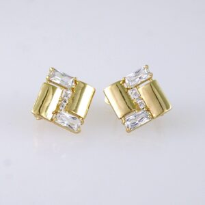 E1726 Womens Earrings  Aretes Dama  Zircon Stone  14K Real Color