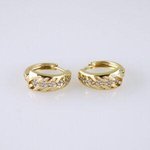E1729 Womens Earrings  Aretes Dama  Zircon Stone  14K Real Color