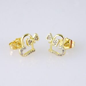 E1731 Womens Earrings  Aretes Dama  Zircon Stone  14K Real Color