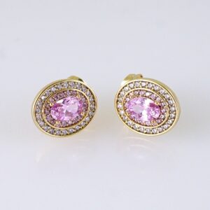 E1732 Womens Earrings  Aretes Dama  Zircon Stone Color- 14K Real Color