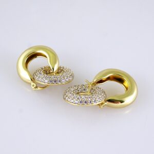 E1736 Womens Earrings  Aretes Dama  Zircon Stone  14K Real Color