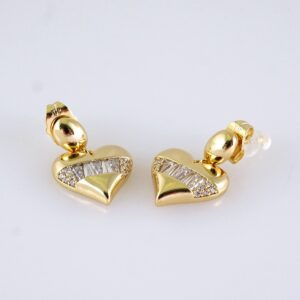 E1737 Womens Earrings  Aretes Dama  Zircon Stone  14K Real Color