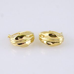 E1753 Earrings Women/ Aretes Dama/ Plain/ 14k Real Color/