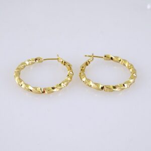 E1862 Earrings Aretes Plain 14k Real Color