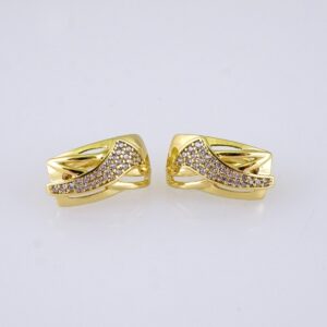E1761 Womens Earrings  Aretes Dama  Zircon Stone  14K Real Color