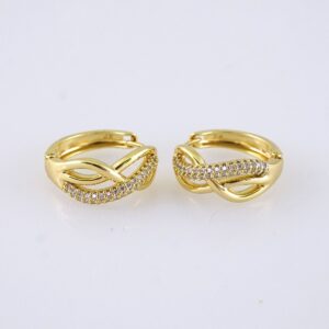 E1762 Womens Earrings  Aretes Dama  Zircon Stone  14K Real Color