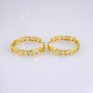 E1763 Earrings Women/ Aretes Dama/ Plain/ 14k Real Color/