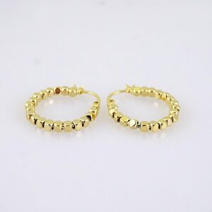 E1767 Earrings Women/ Aretes Dama/ Plain/ 14k Real Color/