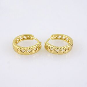 E1771 Earrings Women/ Aretes Dama/ Plain/ 14k Real Color/