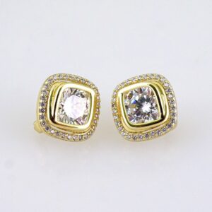 E1773 Womens Earrings Aretes Dama Zircon Stone 14K Real Color