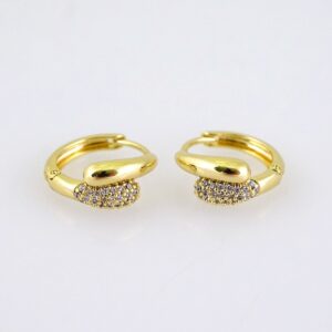 E1775 Womens Earrings Aretes Dama Zircon Stone 14K Real Color