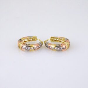 E1782 Womens Earrings Aretes Dama Zircon Stone 14K Real Color