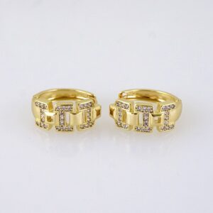 E1784 Womens Earrings Aretes Dama Zircon Stone 14K Real Color