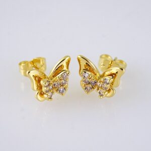 E1801 Womens Earrings  Aretes Dama  Zircon Stone  14K Real Color