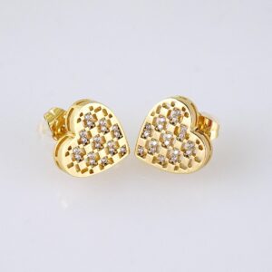 E1803 Womens Earrings  Aretes Dama  Zircon Stone  14K Real Color