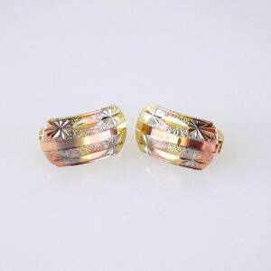 E1805 Earrings Woman/ Aretes Dama/ Three Tone/ Plain