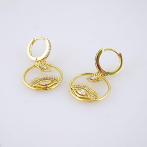 E1814 Womens Earrings  Aretes Dama  Zircon Stone/14k Real Color/ White