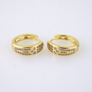 E1823 Womens Earrings Aretes Dama Zircon Stone/14k Real Color/