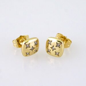 E1825 Womens Earrings  Aretes Dama  Zircon Stone/14k Real Color/