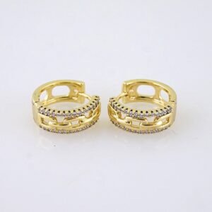 E1828 Womens Earrings Aretes Dama Zircon Stone/14k Real Color/