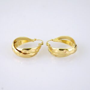 E1829 Earrings Women/ Aretes Dama/ Plain/ 14k Real Color/