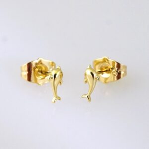 E1835 Earrings/Aretes/ Plain/ 14k Real Color/