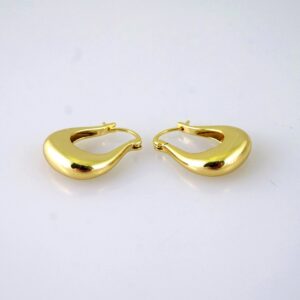 E1837 Earrings  Aretes  Plain  14k Real Color