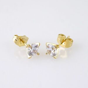 E1838 Earrings Aretes Zircon Stone 14K Real Color