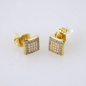E1845 Earrings  Aretes  Zircon Stone  14K Real Color