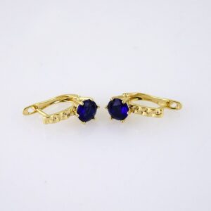 E1850 Earrings  Aretes  14K Real Color  Blue