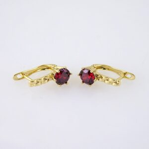 E1853 Earrings  Aretes  14K Real Color  Red