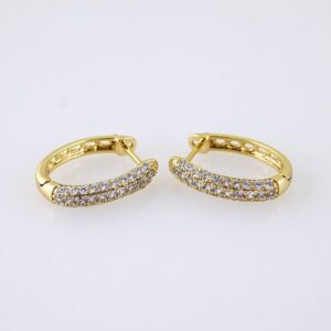 E1855 Earrings Aretes Zircon Stone 14K Real Color