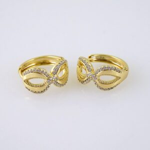 E1857 Earrings Aretes Zircon Stone 14K Real Color