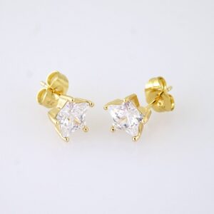 E1867 Earrings Aretes Zircon Stone 14K Real Color