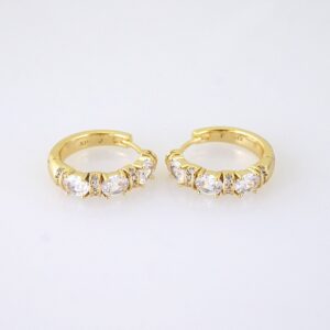 E1868 Earrings Aretes Zircon Stone 14K Real Color