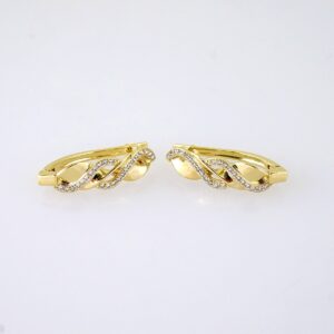 E1871 Earrings Aretes Zircon Stone 14K Real Color