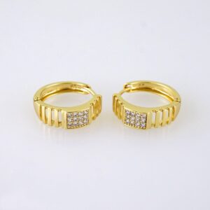 E1874 Earrings Aretes Zircon Stone 14K Real Color