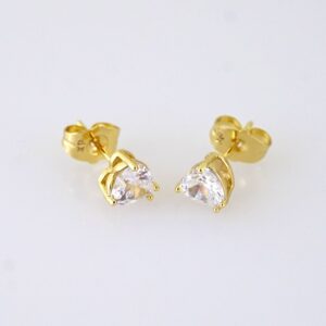 E1876 Earrings Aretes Zircon Stone 14K Real Color