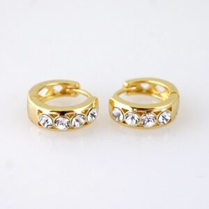 E1881 Earrings Aretes Zircon Stone 14K Real Color