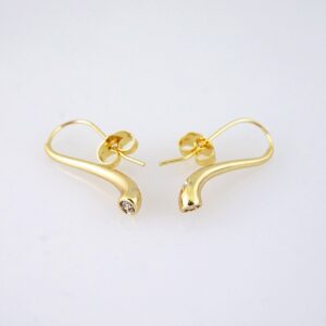 E1885 Earrings Aretes Zircon Stone 14K Real Color