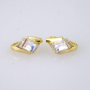 E1887 Earrings Aretes Zircon Stone 14K Real Color