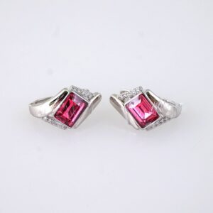 E1888 Earrings Aretes Zircon Stone 14K Real Color