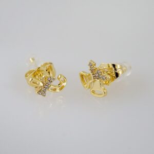 Women Earrings/ Aretes Dama/Zircon Stone/14k Real Color// E838