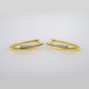Women Earrings/ Aretes Dama/ Zircon Stone/ 14k Real Color// E447