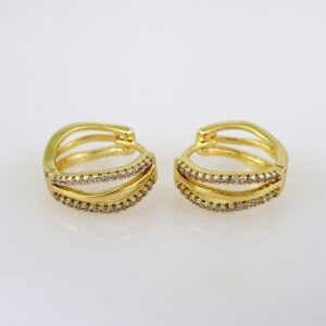 Women Earrings/ Aretes Dama/ Zircon Stone/ 14k Real Color// E454