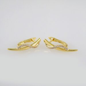 Woman Earrings / Aretes Dama/ Zircon Stone/ 14k Real Color// E476
