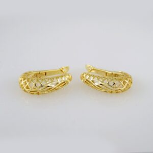 Woman Earrings / Aretes Dama/ Plain/ 14k Real Color// E482
