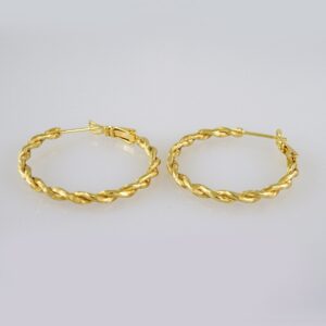 Woman Earrings / Aretes Dama/ Plain/ 14k Real Color// E489